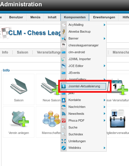 Joomla aktualisieren 1