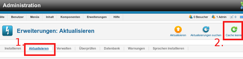 Joomla aktualisieren 8